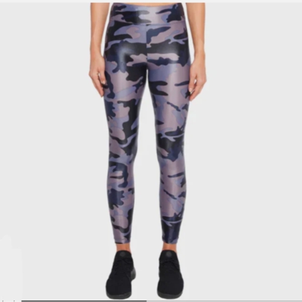 Koral Appeal High-Rise Lustrous Leggings Size L Blue Camouflage Camo New!